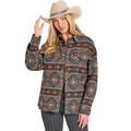 Rock & Roll Women's Aztec Jacquard Shirt Jacket - Black