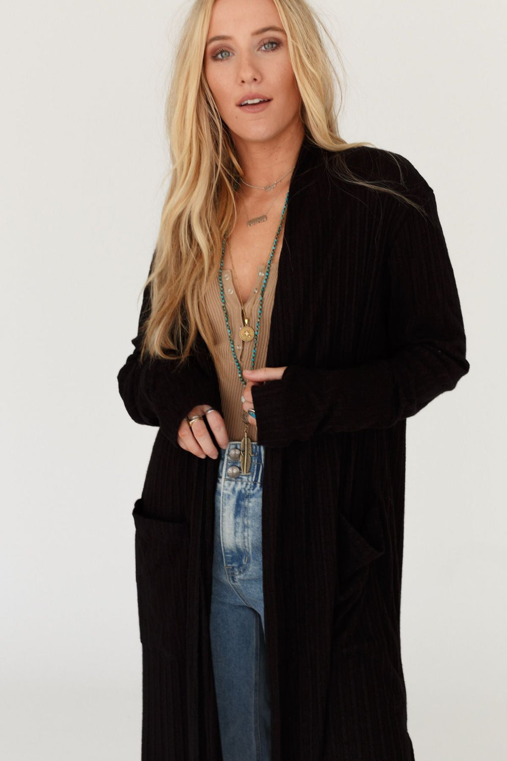 The Nest Finishing Touch Duster Cardigan - Black