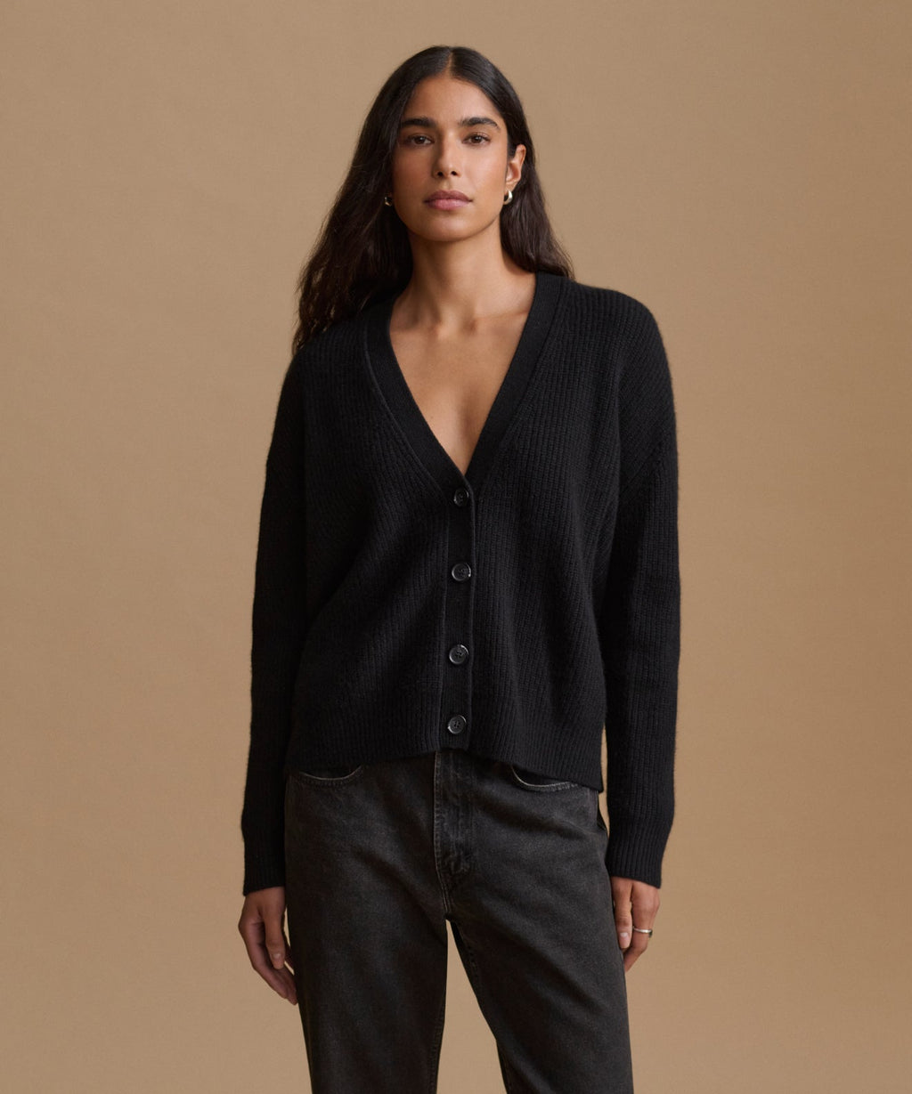 Cropped Cashmere Cocoon Cardigan
