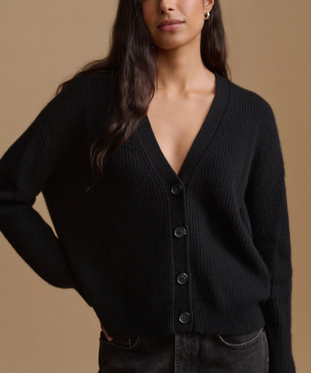 Cropped Cashmere Cocoon Cardigan