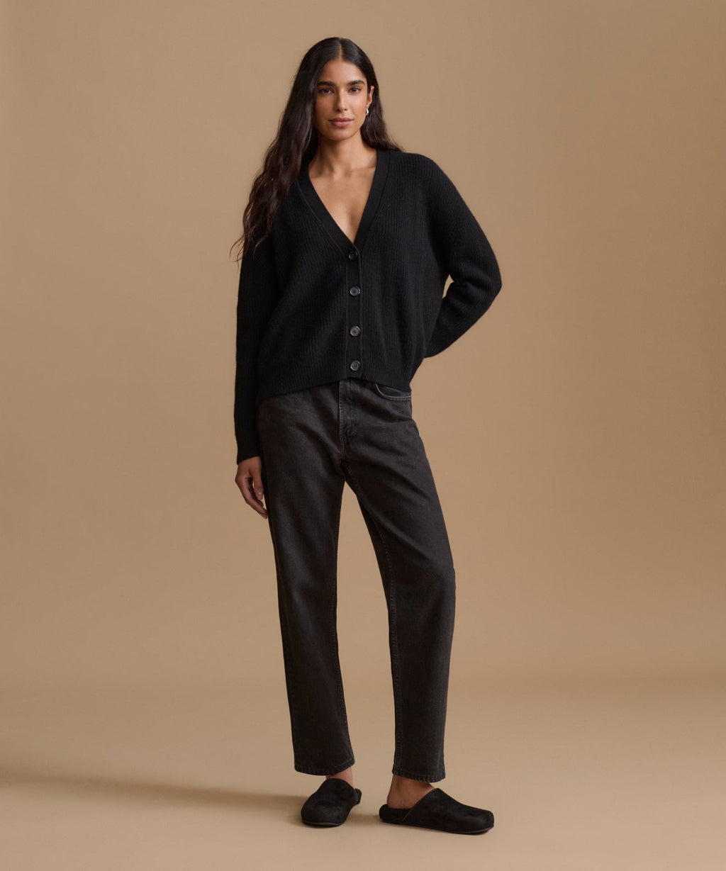 Cropped Cashmere Cocoon Cardigan
