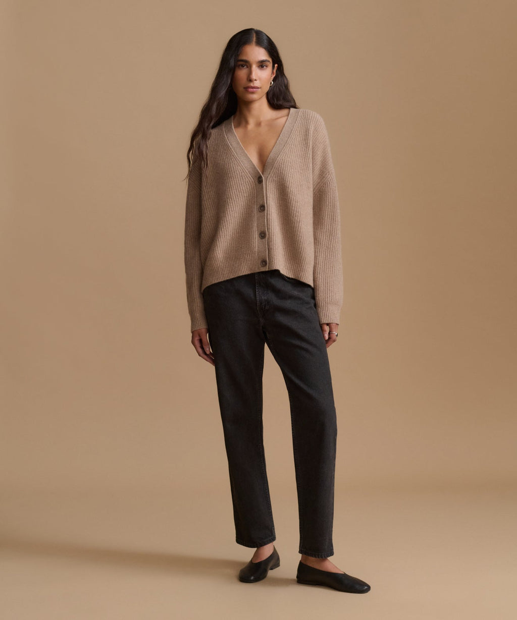 Cropped Cashmere Cocoon Cardigan