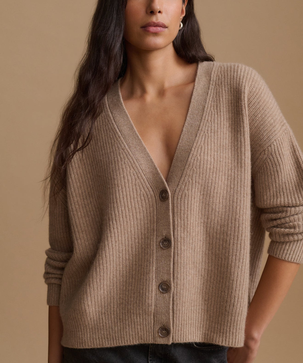 Cropped Cashmere Cocoon Cardigan