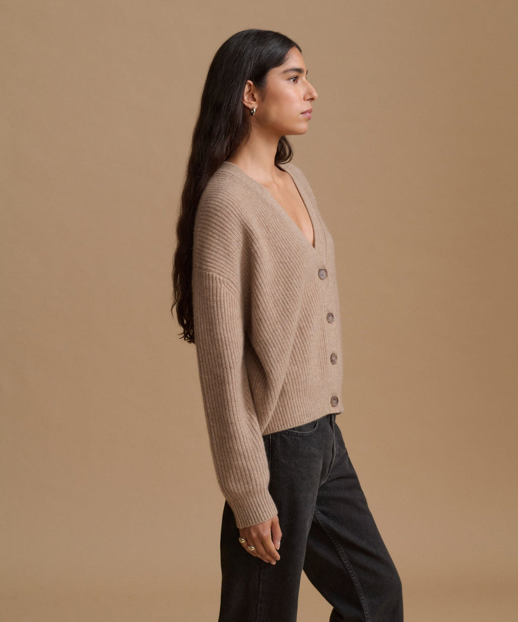 Cropped Cashmere Cocoon Cardigan