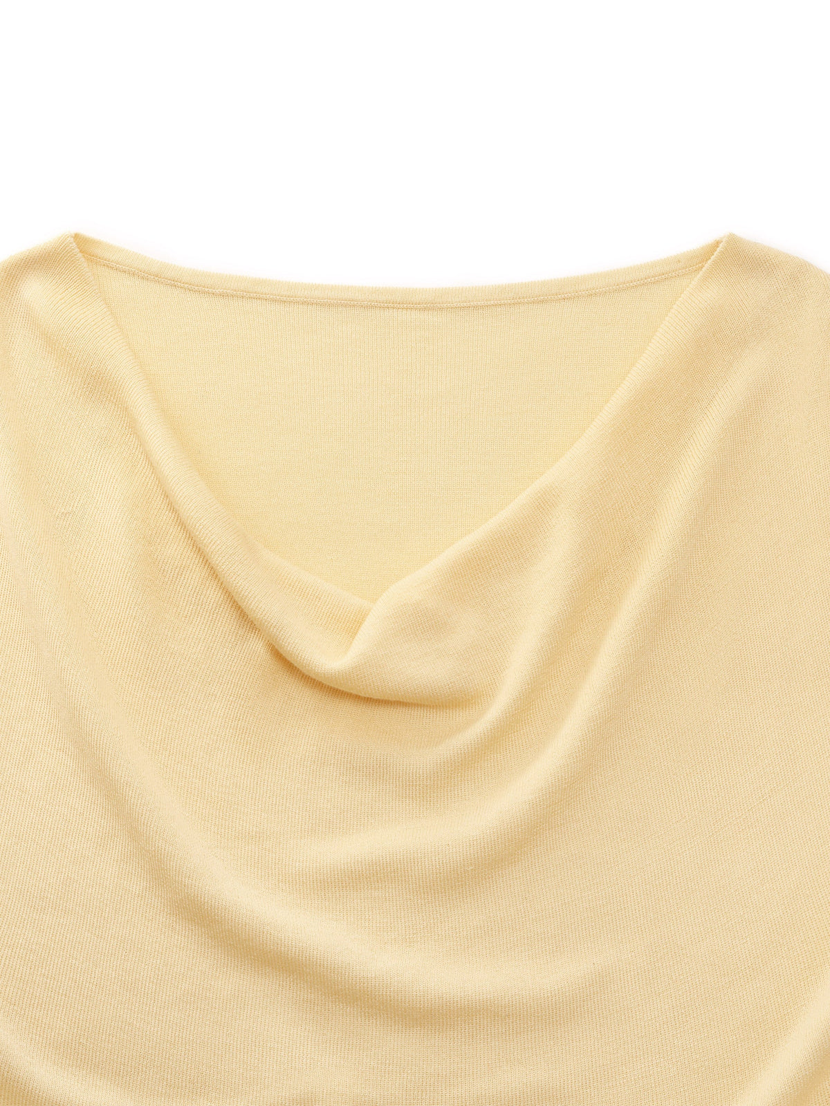Tencel Mulberry Silk Cowl Neck Women Cap Sleeve Knit Top
