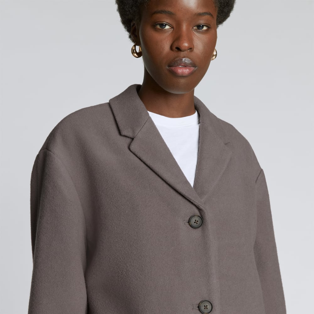 The Italian ReWool? Cocoon Coat | Taupe Grey