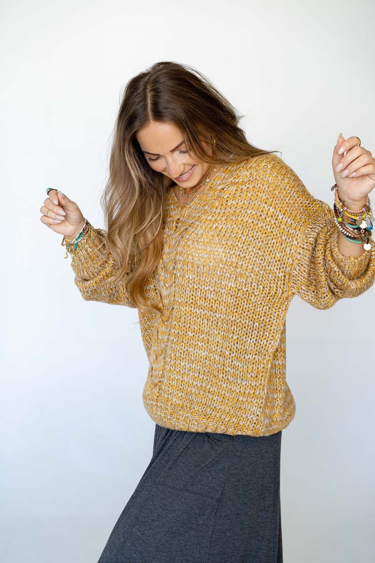 Keep It Cozy Chunky Knit Sweater - Mustard