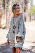 Golden Hour Bubble Sleeve Sweater Dress - Sage - Pre Order