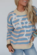 Cosmic Love Star Patch Sweater - Blue - Pre Order