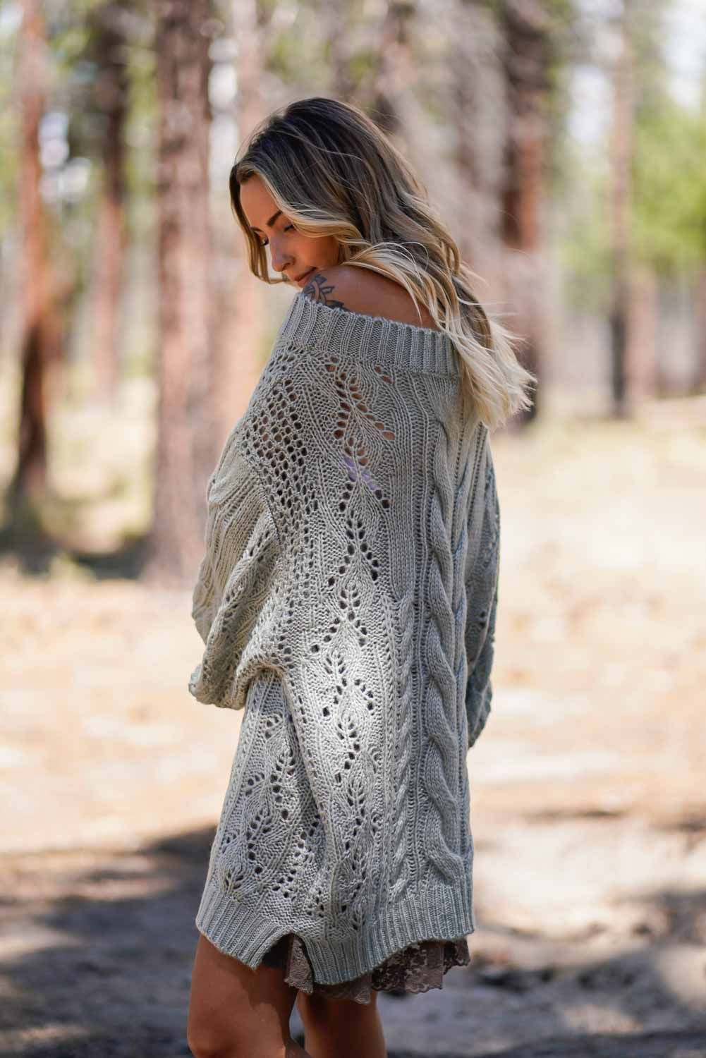 Golden Hour Bubble Sleeve Sweater Dress - Sage - Pre Order